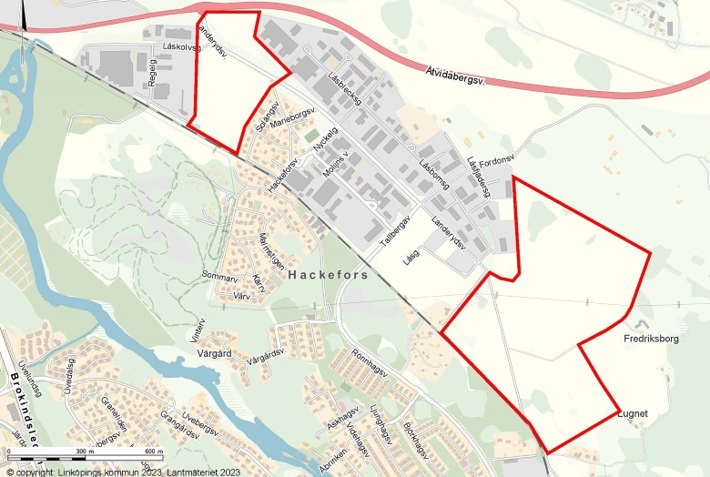 Kartbild med planområdet markerat