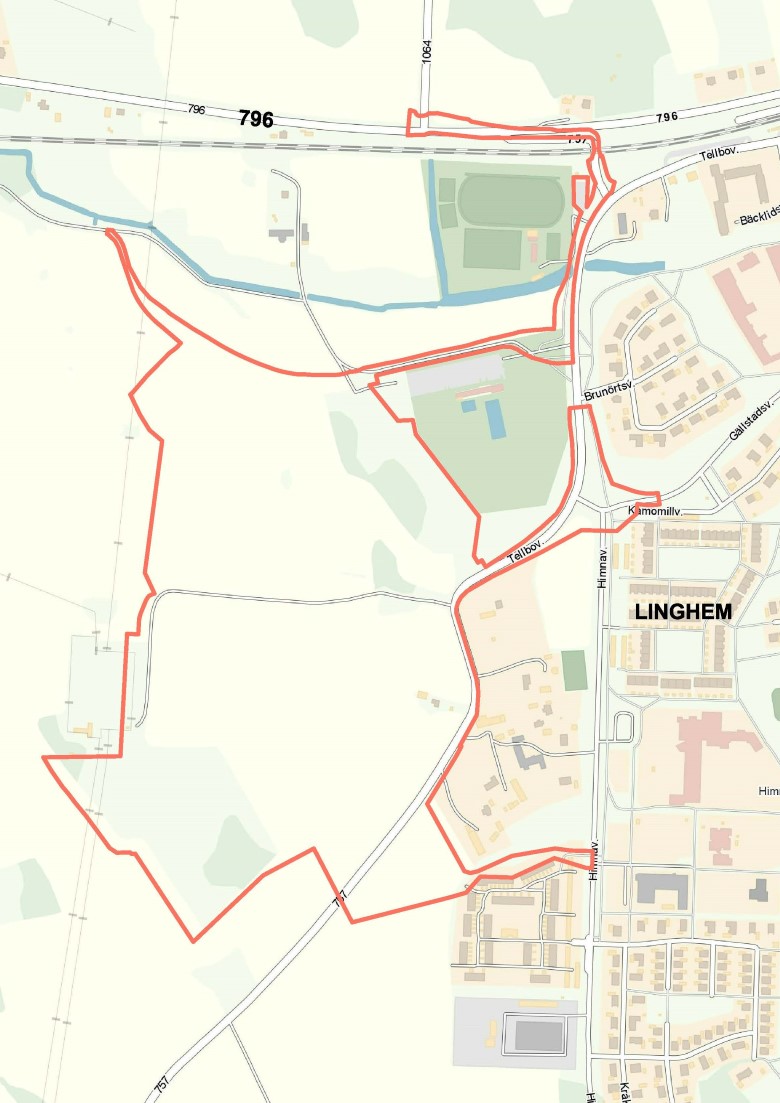 Bild som visar planområdesgräns