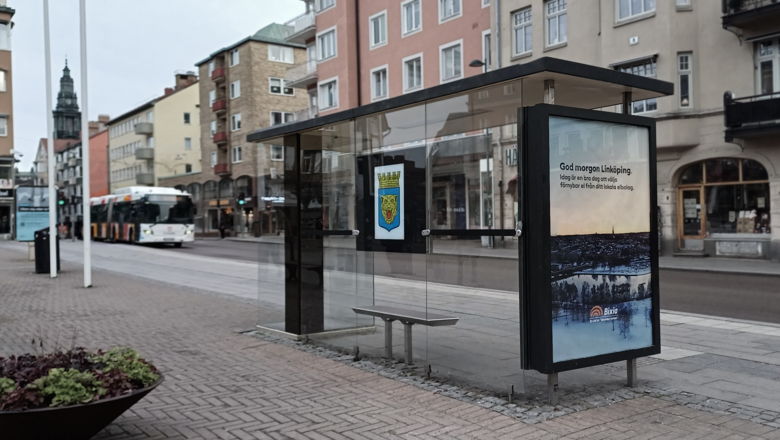 Bild på busskur på Trädgårdstorget
