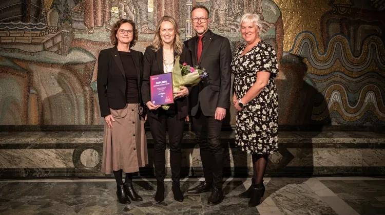 Från vänster Louise Felldin, Annika Krutzén (M), Erik Åqvist och Kristina Edlund (S) från Linköpings kommun.
