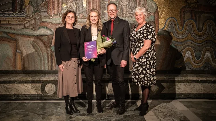 Från vänster Louise Felldin, Annika Krutzén (M), Erik Åqvist och Kristina Edlund (S) från Linköpings kommun.
