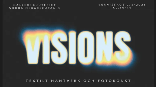 Affischbild med ljus text Visions mot mörk bakgrund 