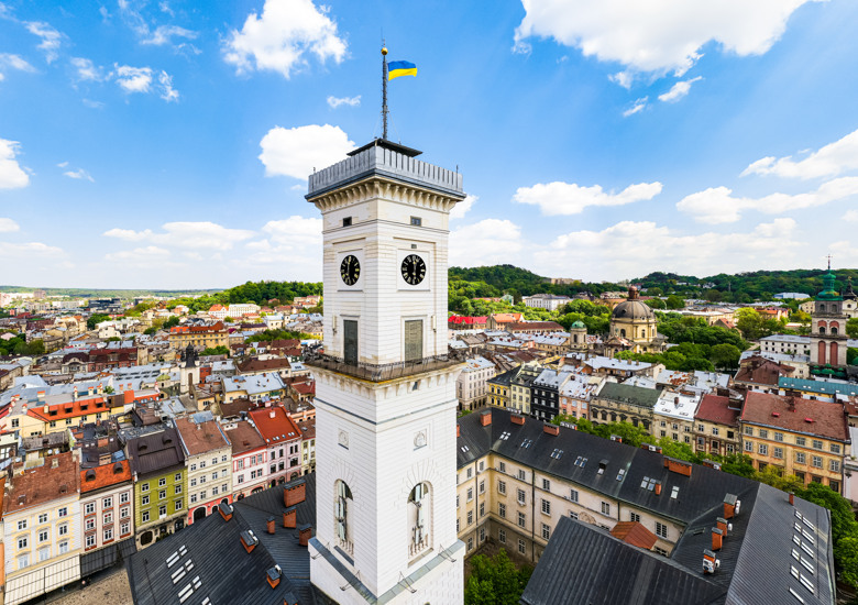 Översiktsbild på Lviv