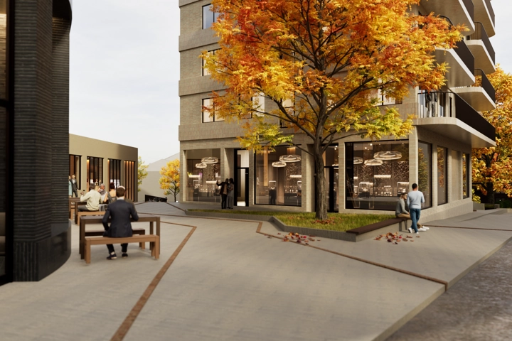 Visionsbild på nya torg och vistelseytor.