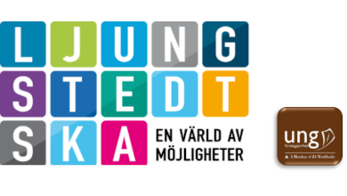 Anders Ljungstedts gymnasiums logotyp och logotypen för Ung företagsamhet