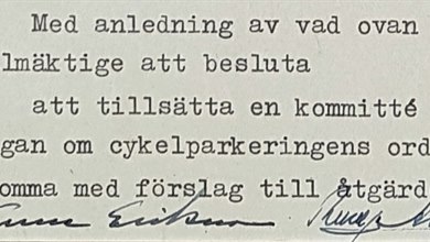 Motion med underskrifter Bild: Linköpings stadsarkiv