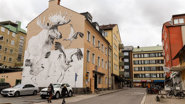 Målning på hus på Göran Dyks gata 2