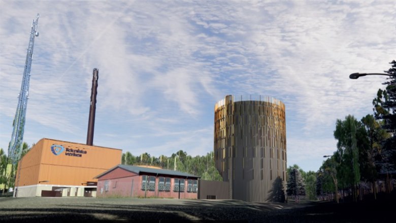 Visionsbild av fjärrvärmeackumulator som ska byggas i Lambohov